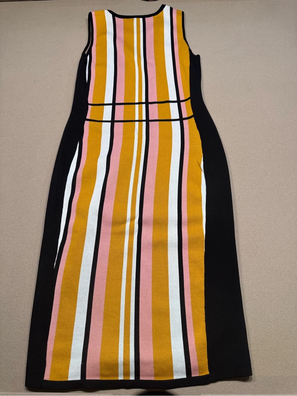 New York and Company Striped Multicolor Sleeveless Bodycon Midi Dress - Picture 2 of 8